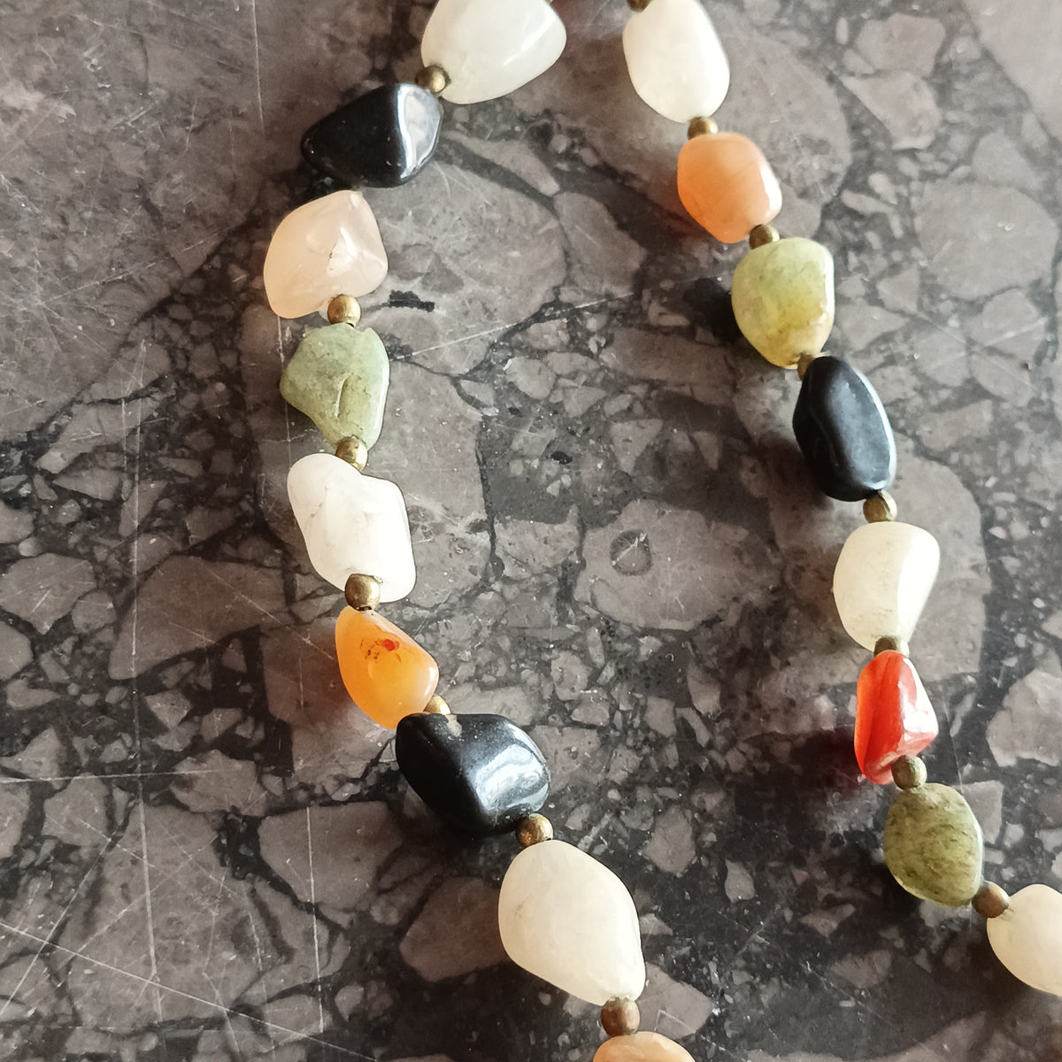 Collana Vintage Pietre Dure Burattate