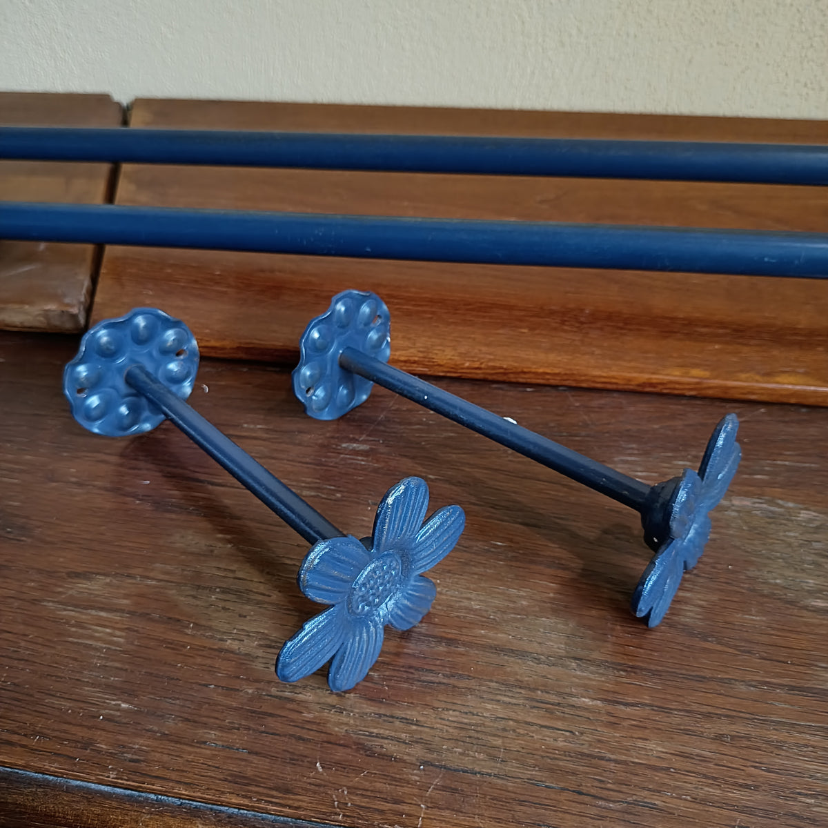 Bastone Doppio Per Tenda Ferro Blu Cm150