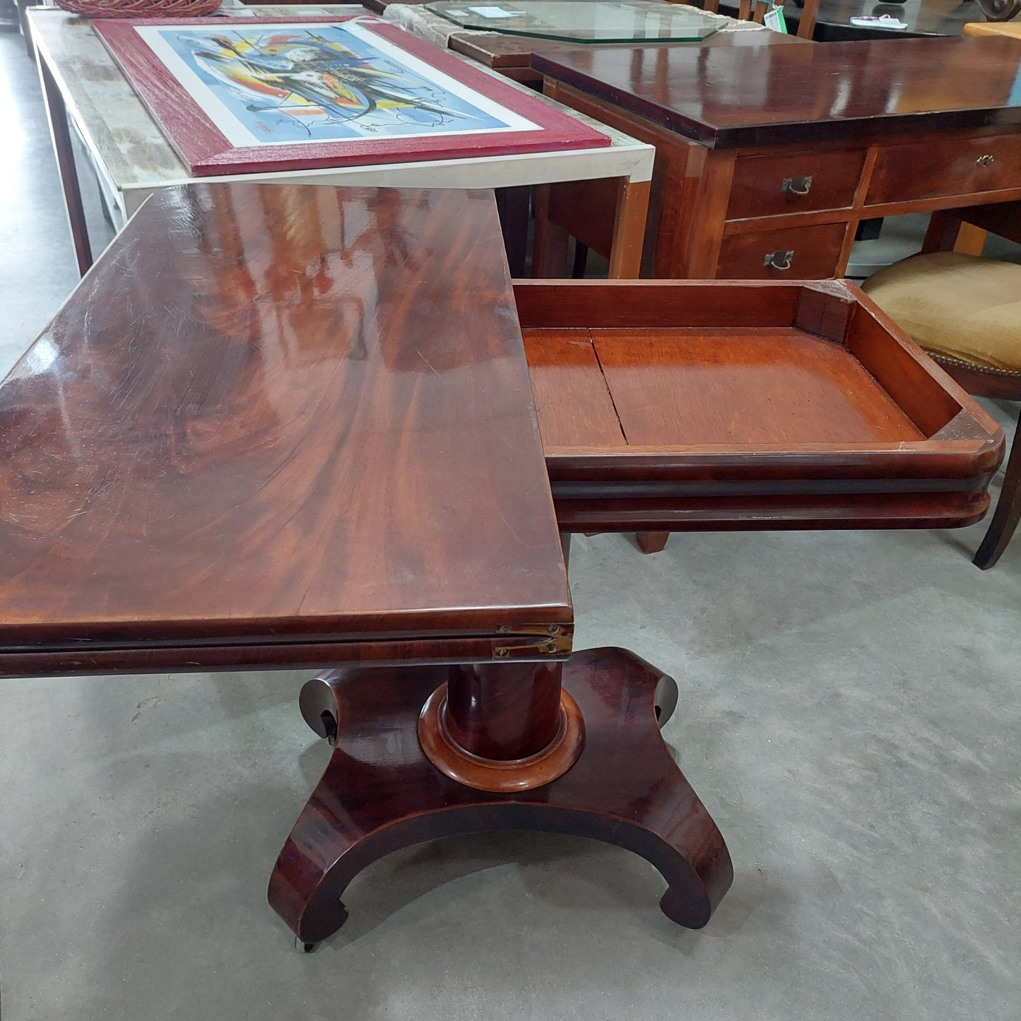Consolle/tavolino Da Gioco "a Libro" St. Inglese '800 Cm86x43x76h