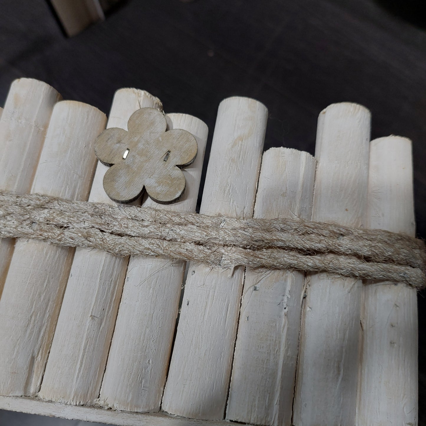 Portapiante/portaoggetti Legno Shabby Cm32x22x13h