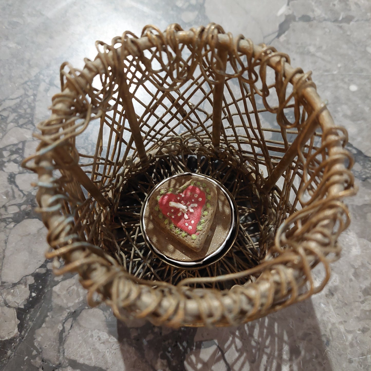 Portacandela Metallo Dorato Con Candela Natale