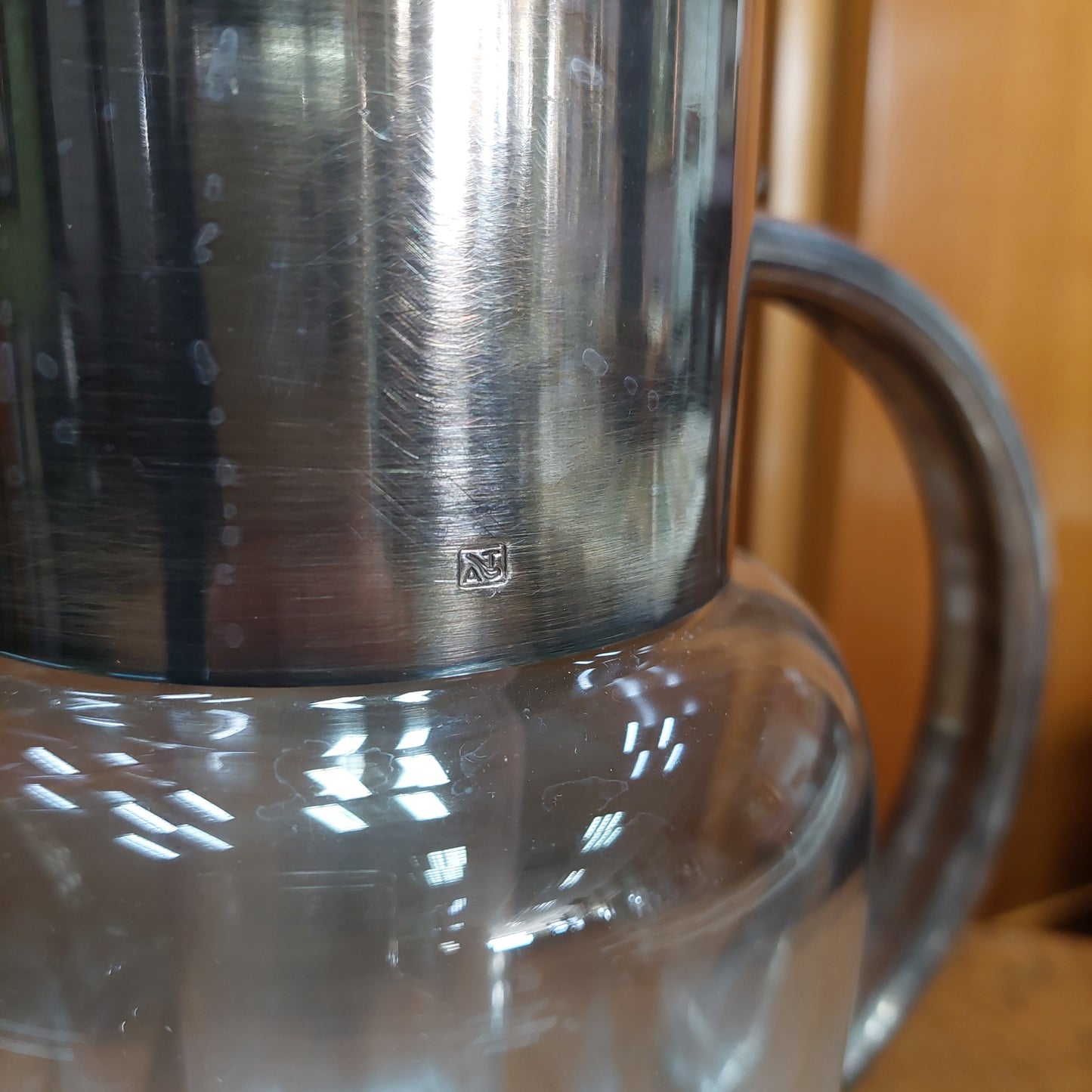 Caraffa Con Portaghiaccio Cristallo/silver Plated