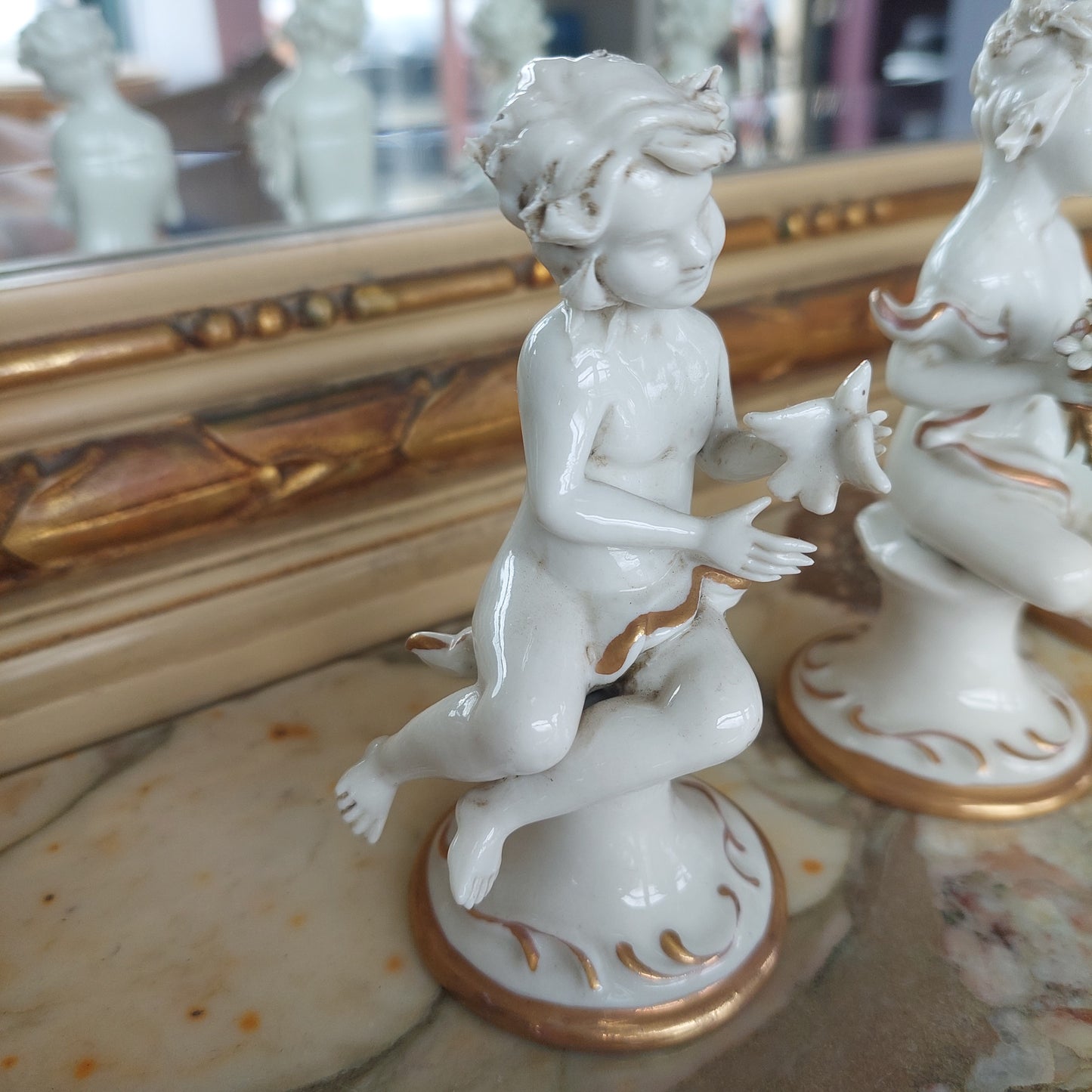 Set/4 Statuette Puttini Porcellana* Capodimonte