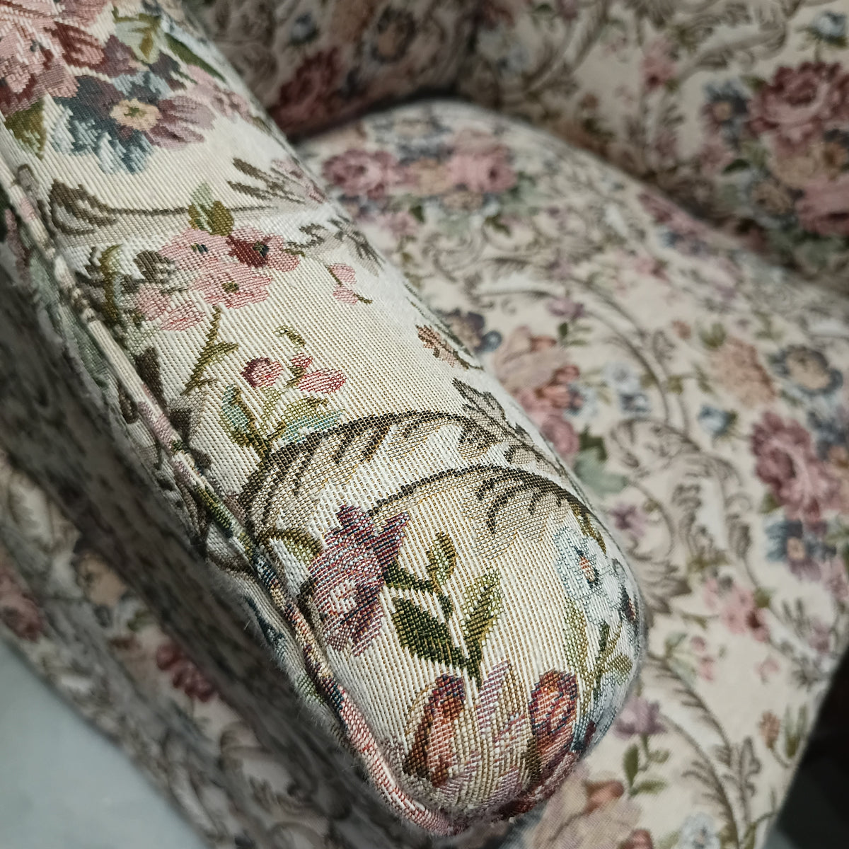 Poltrona Tessuto Fiori Anni '50