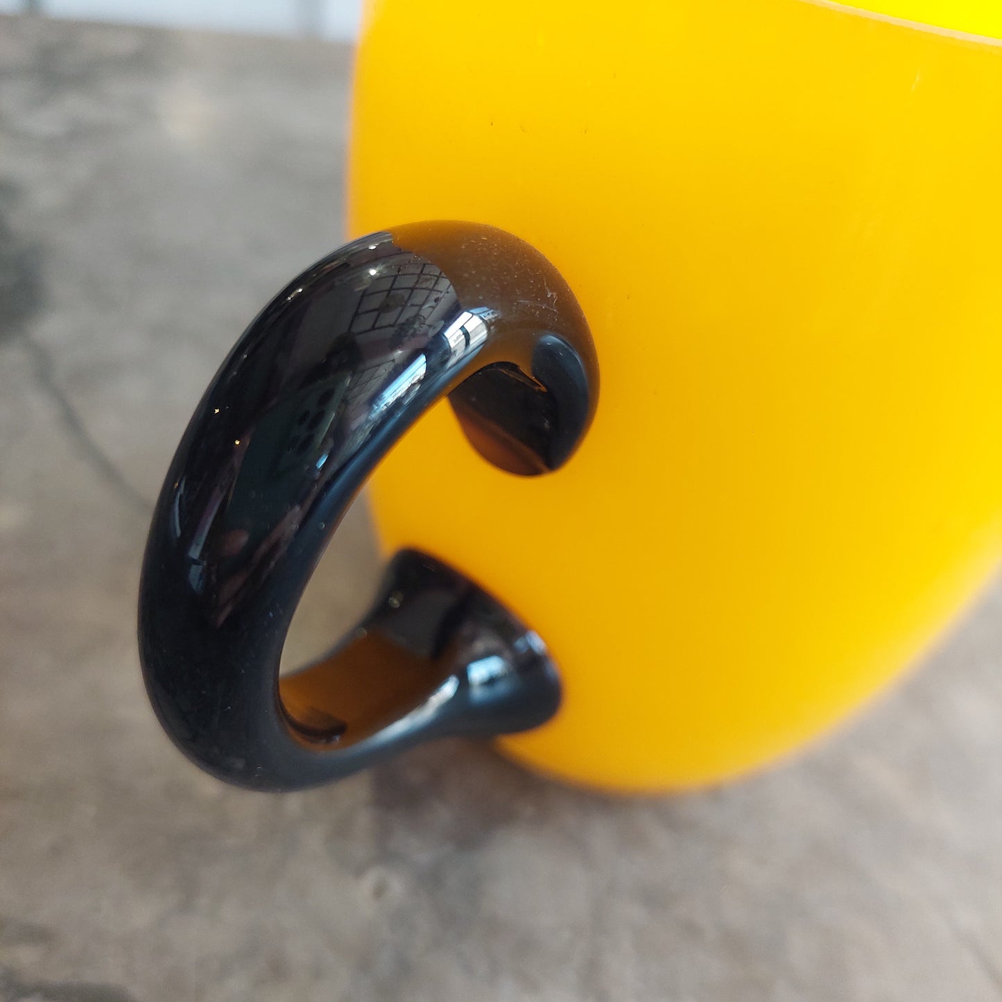 Tazza Vetro Di Murano Giallo14 Manico Nero