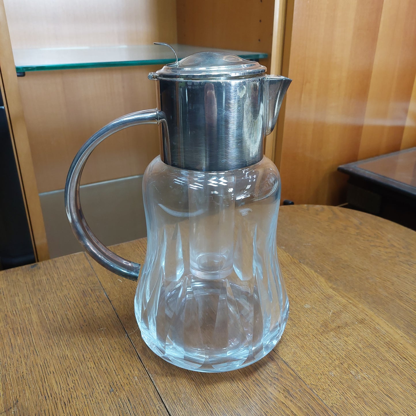 Caraffa Con Portaghiaccio Cristallo/silver Plated