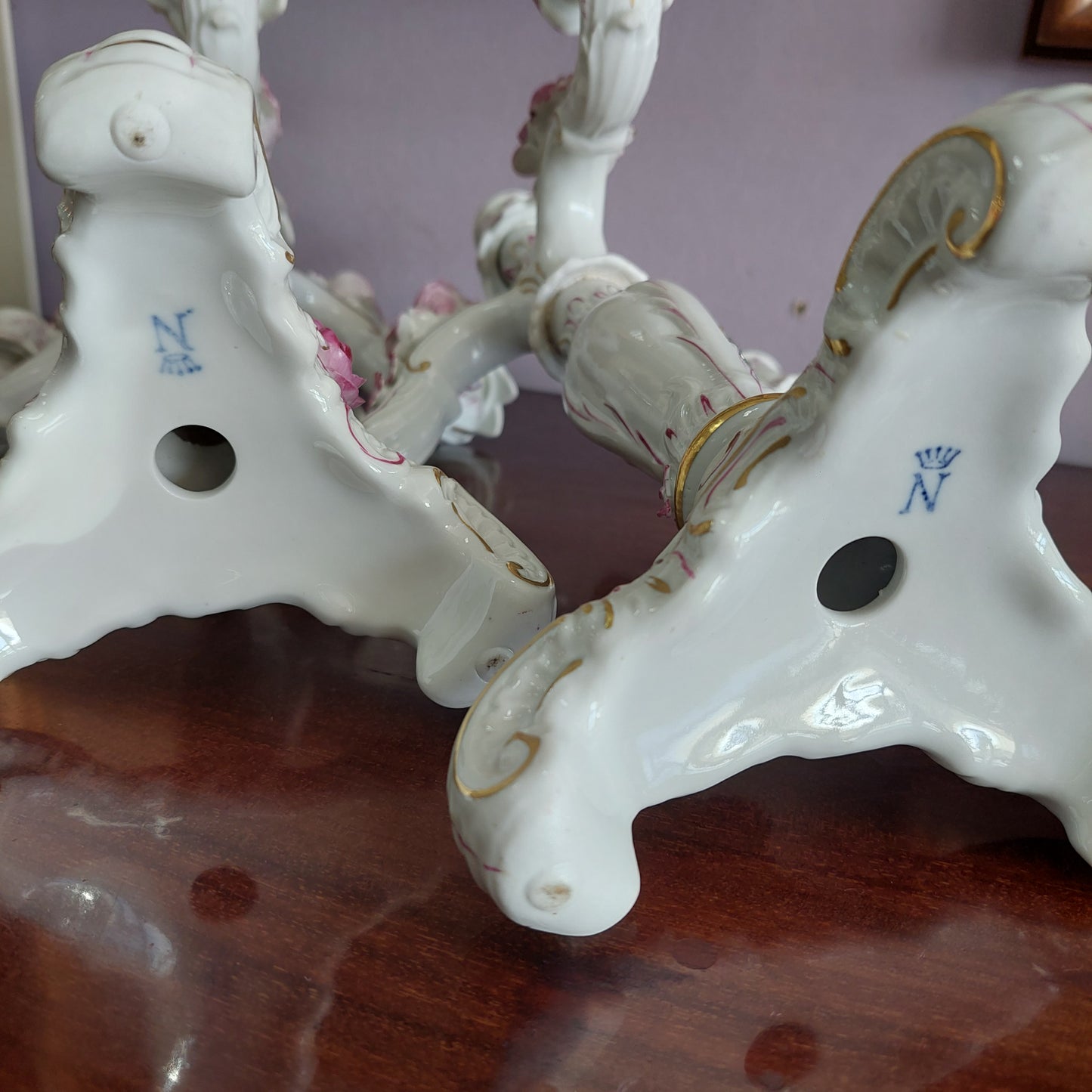 Coppia Candelabri* Porc Capodimonte 4/f H27