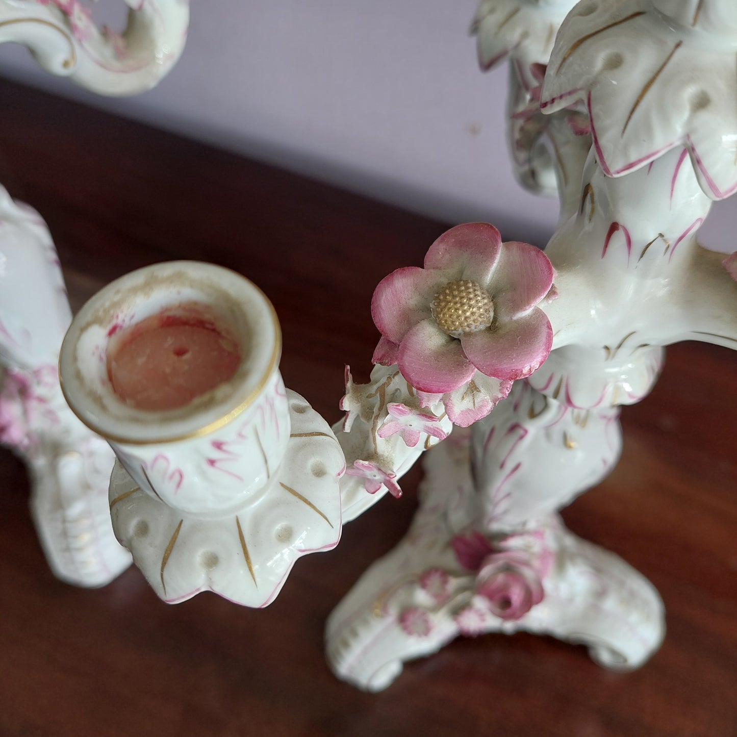 Coppia Candelabri* Porc Capodimonte 4/f H27
