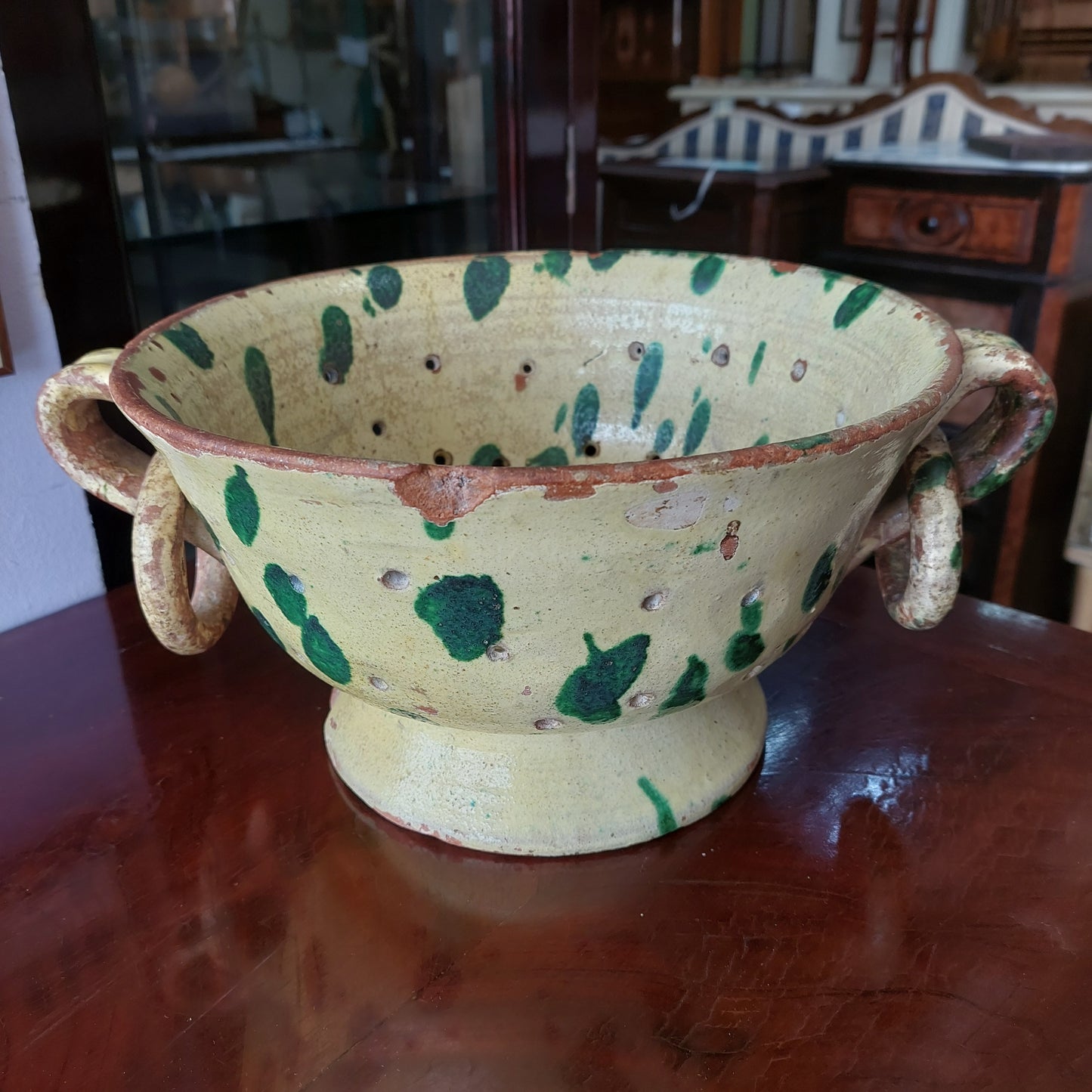 Scolapasta Artigianale Antico In Terracotta Smaltata