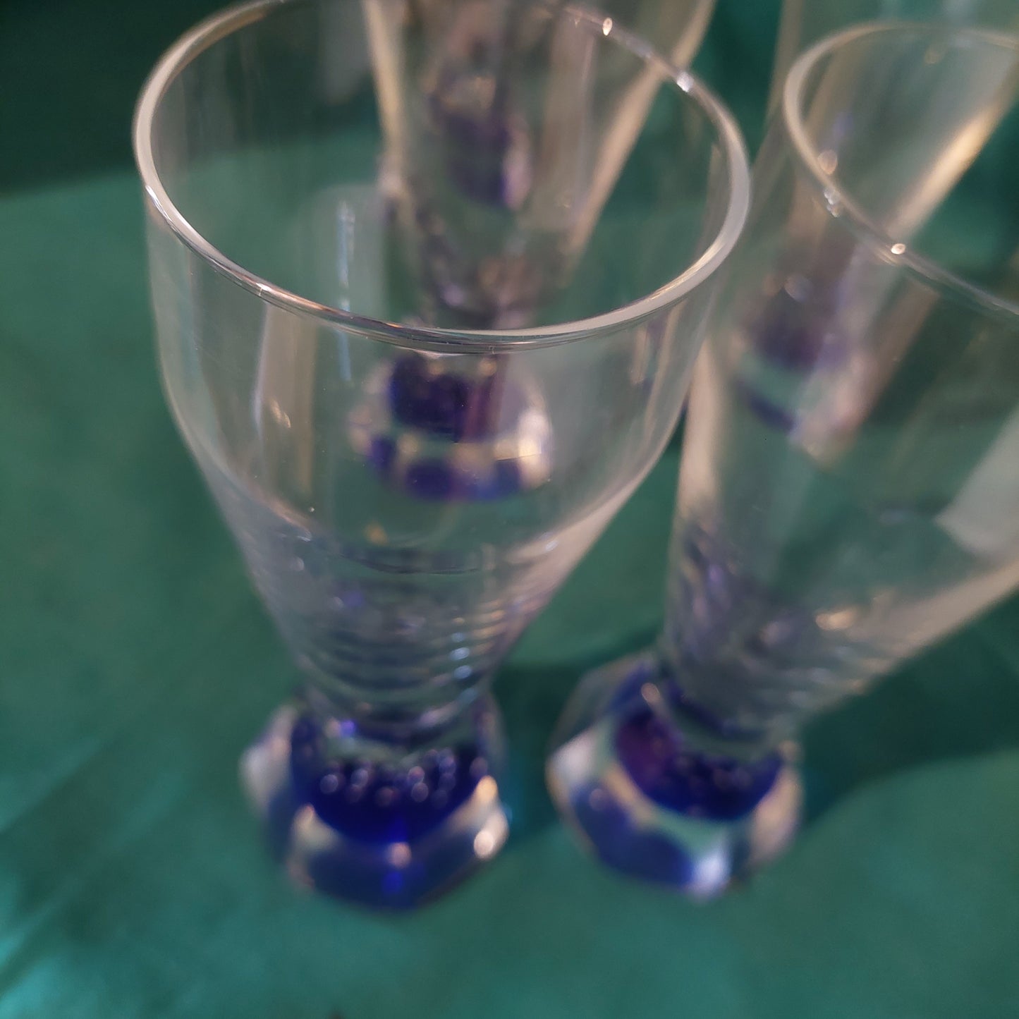 Set/5 Bicchieri Cristallo Base Blu