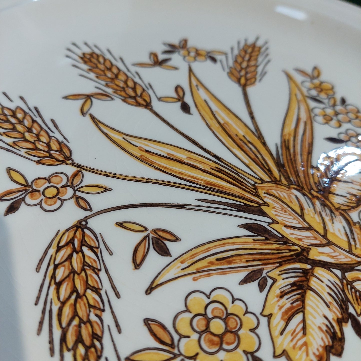 Set/6 Piatti Piani Ceramica Crm Dec Spighe Vintage