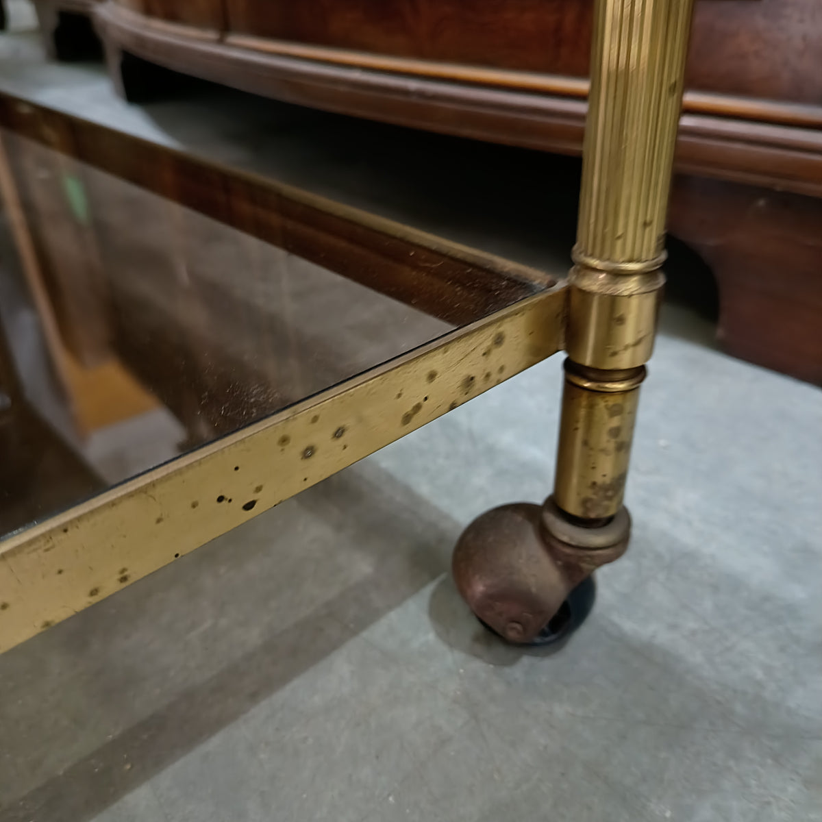 Carrello Ottone C/vetri Cm80x40x53