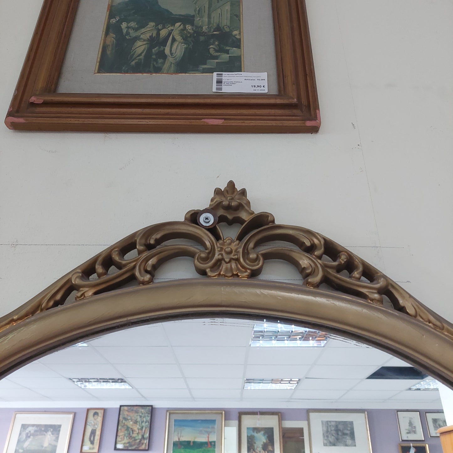 Specchio Da Appoggio Cornice Legno Oro Cm110x140h