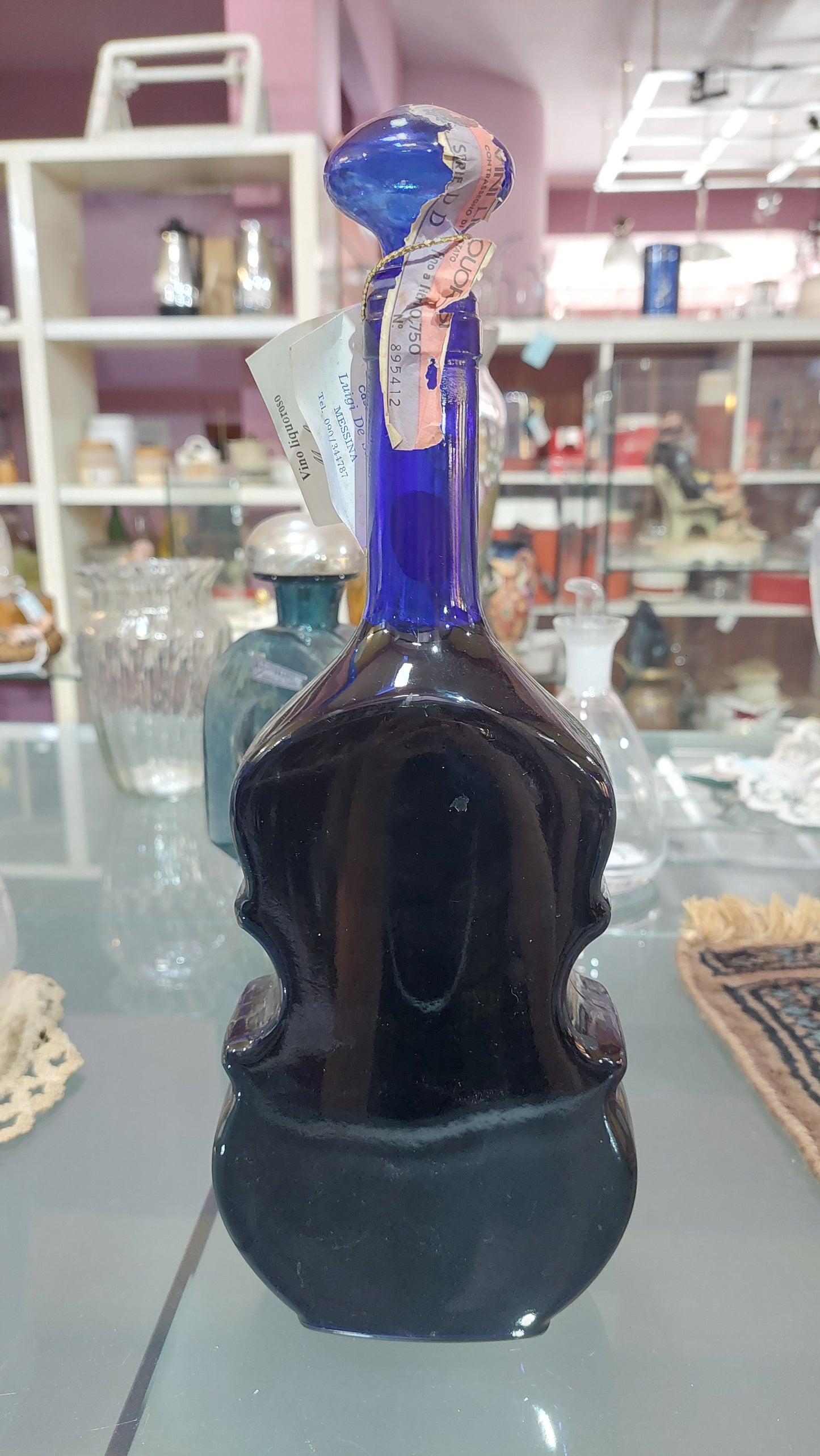 Bottiglia Da Collezione Malvasia Vetro Decorato A Mano