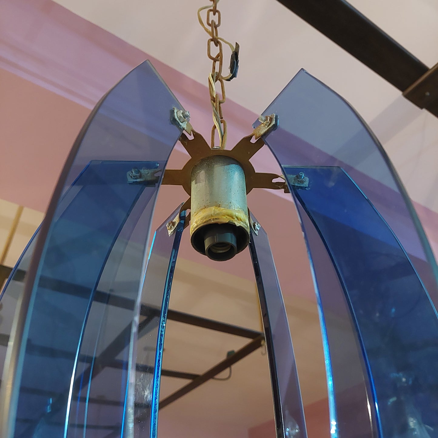 Lampadario* Vetro Blu Anni '60 1/l