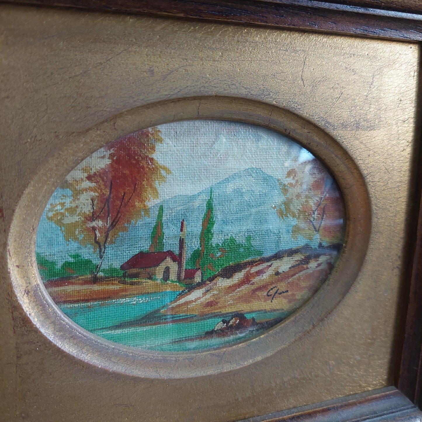 Coppia Quadretti Paesaggio Olio Su Tela Firmati