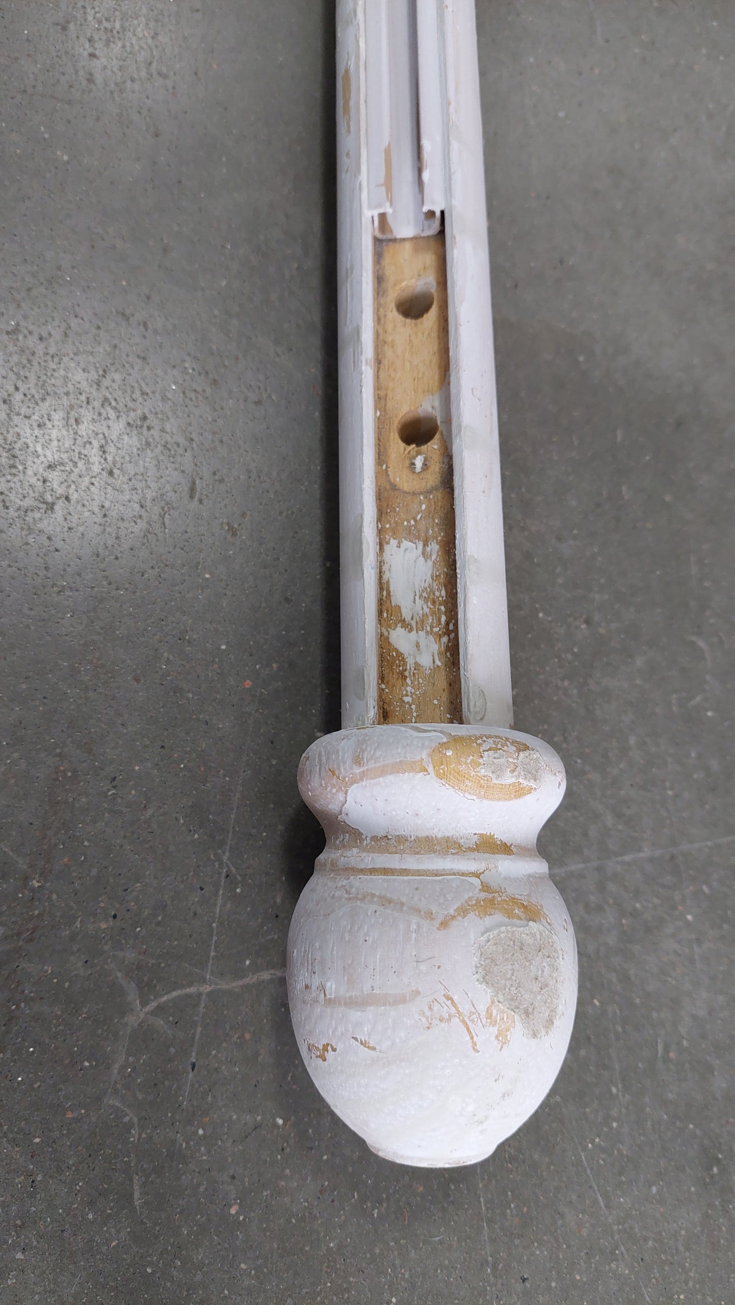 Bastone Tenda Con Binario Legno Bianco Cm190 (senza Ganci)