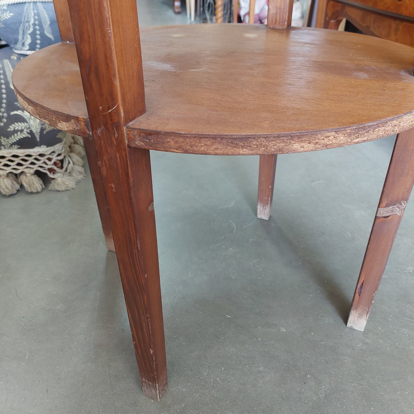 Tavolino Legno Tondo 2/ripiani D50x69h