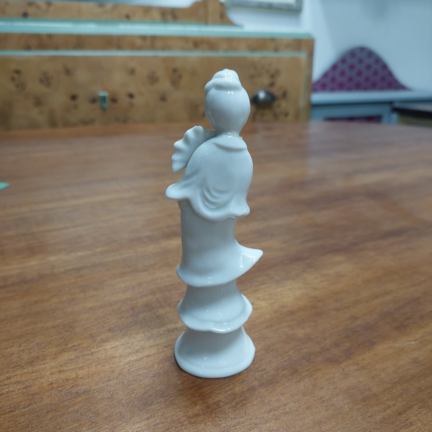 Statuina Dea Cinese Guaynin A Porcellana* Bianca Antica
