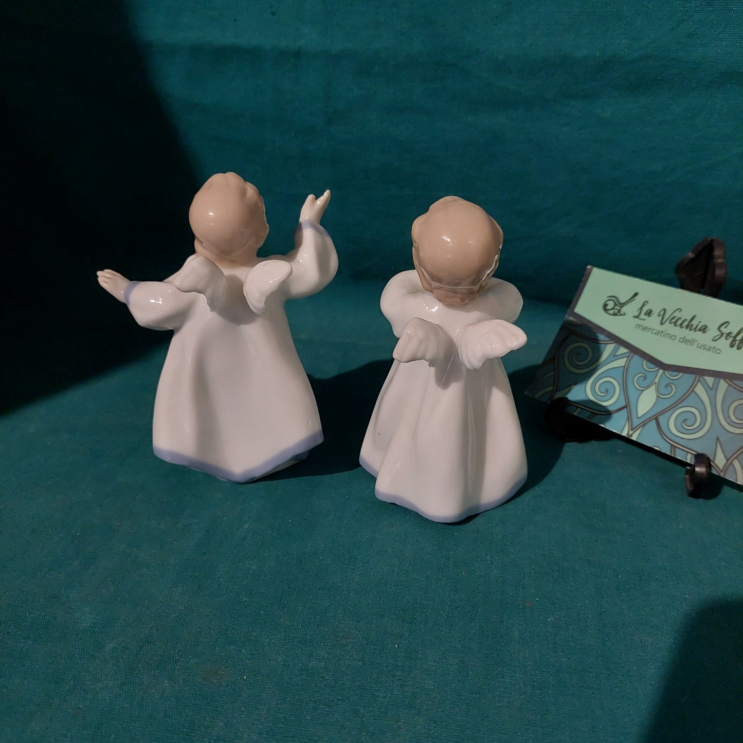 Coppia Statuine Angioletti Porcellana