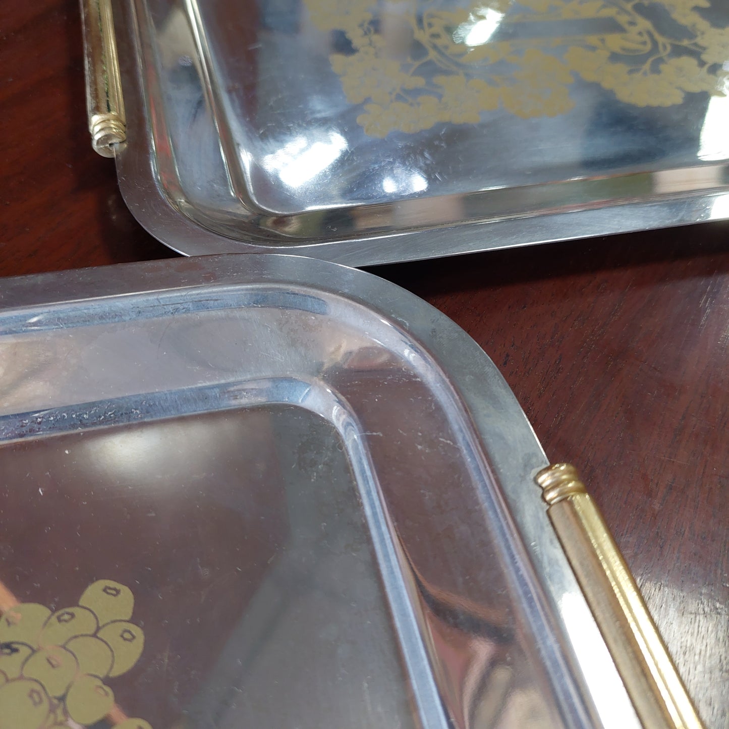 Set/2 Vassoi Acciaio* Inox/oro