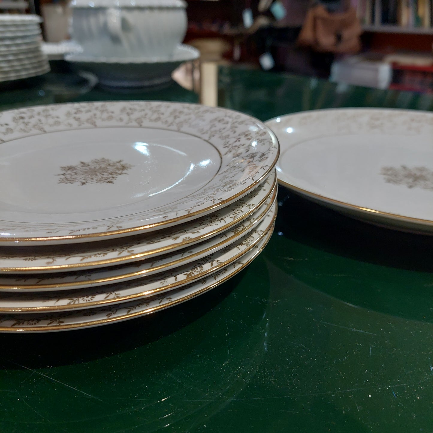 Set/5 Piattini+piatto Dolce Porc Bavaria Dec Oro
