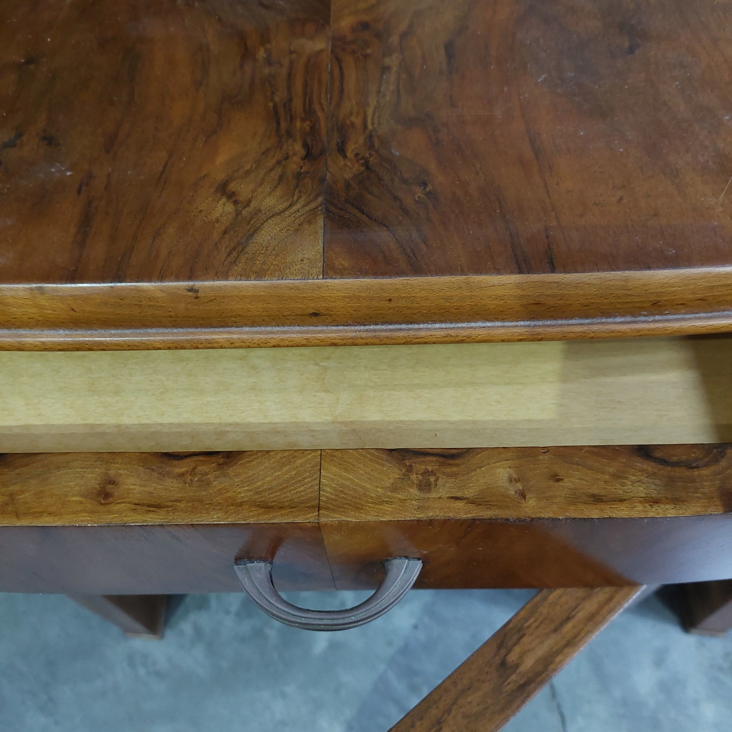 Coppia Comodini Radica Di Noce St.deco' 1/c 1/s Cm55,5x34x62h