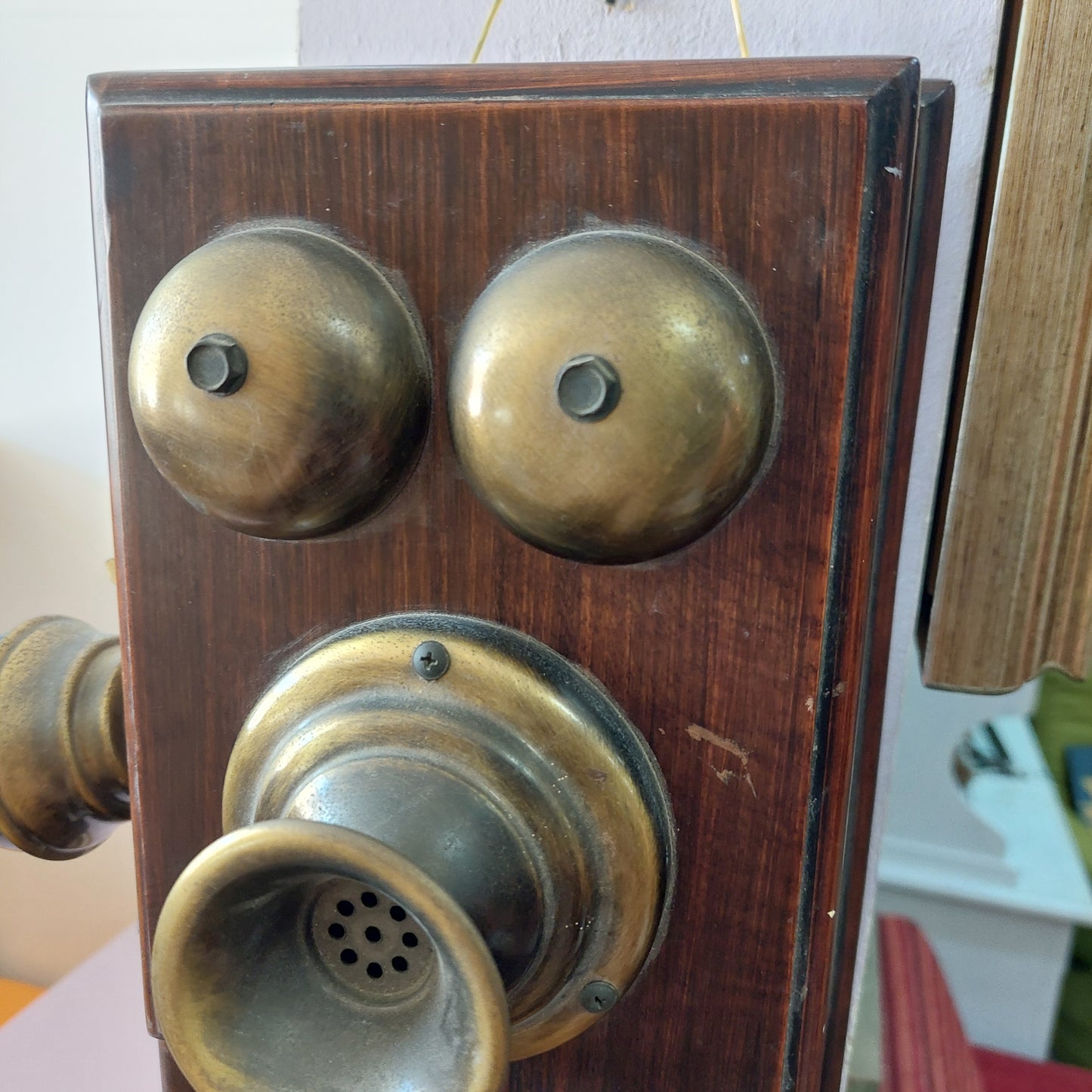 Telefono Da Parete Legno Vintage