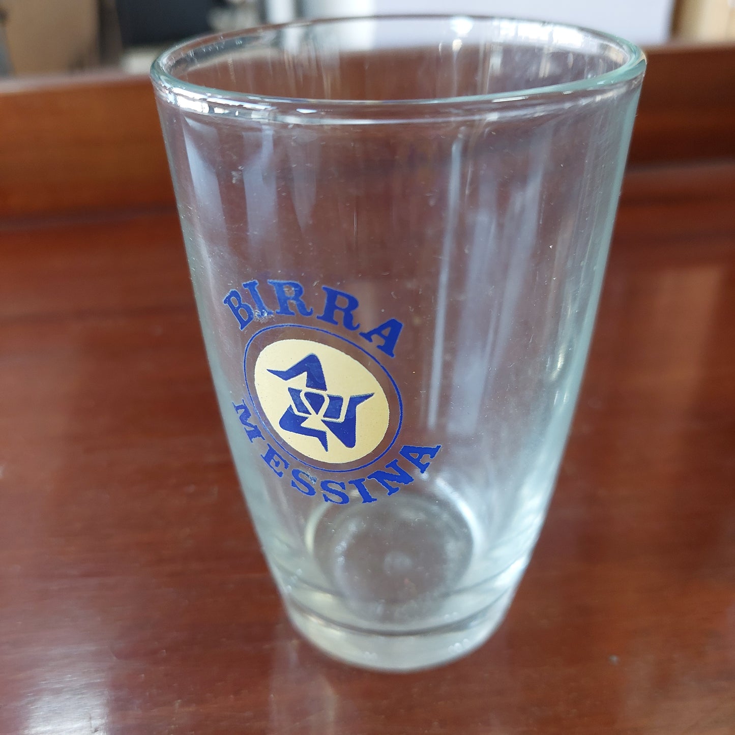 Bicchiere Vetro Birra Messina Vintage