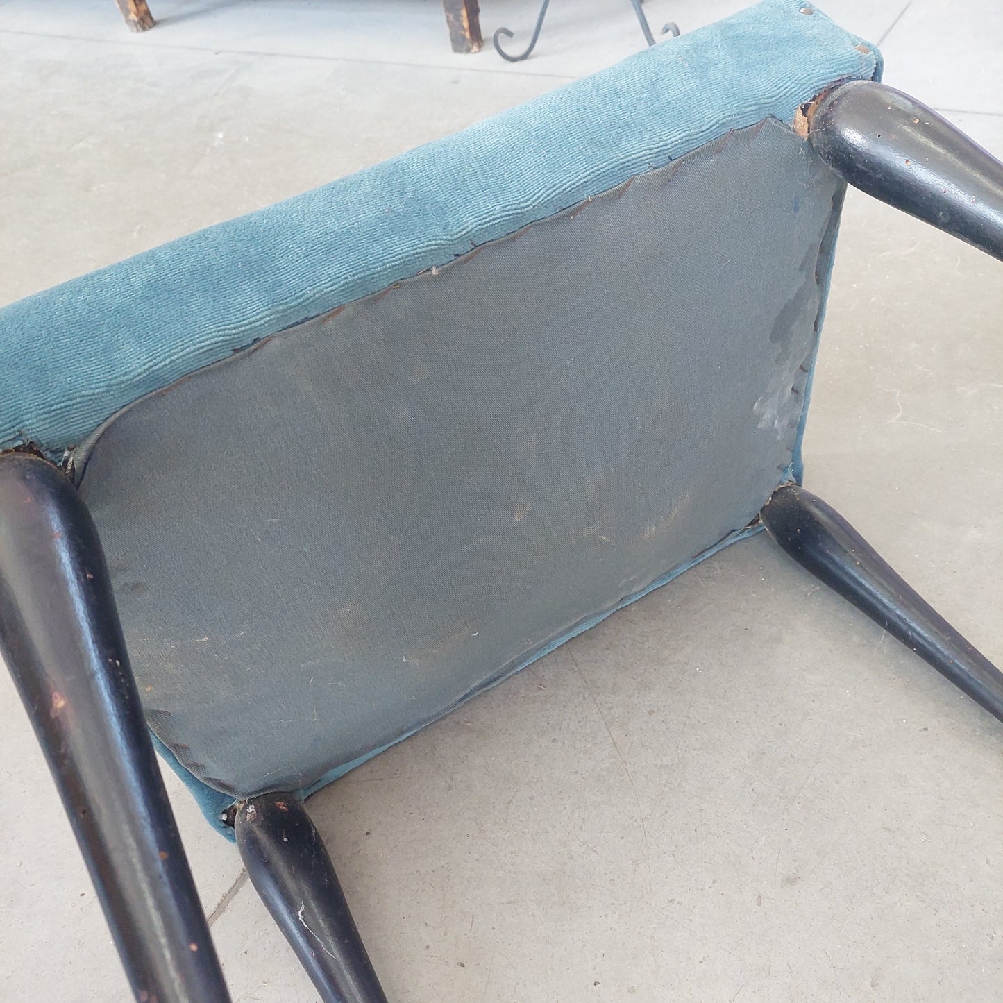 Pouf Legno * / Tessuto Anni 60 Cm50x40x40h