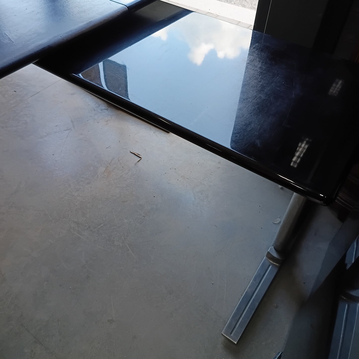 Scrivania* Da Ufficio Nera/pelle+cassettiera 3/c+penisola Cm198,5x90x77+80x60x70