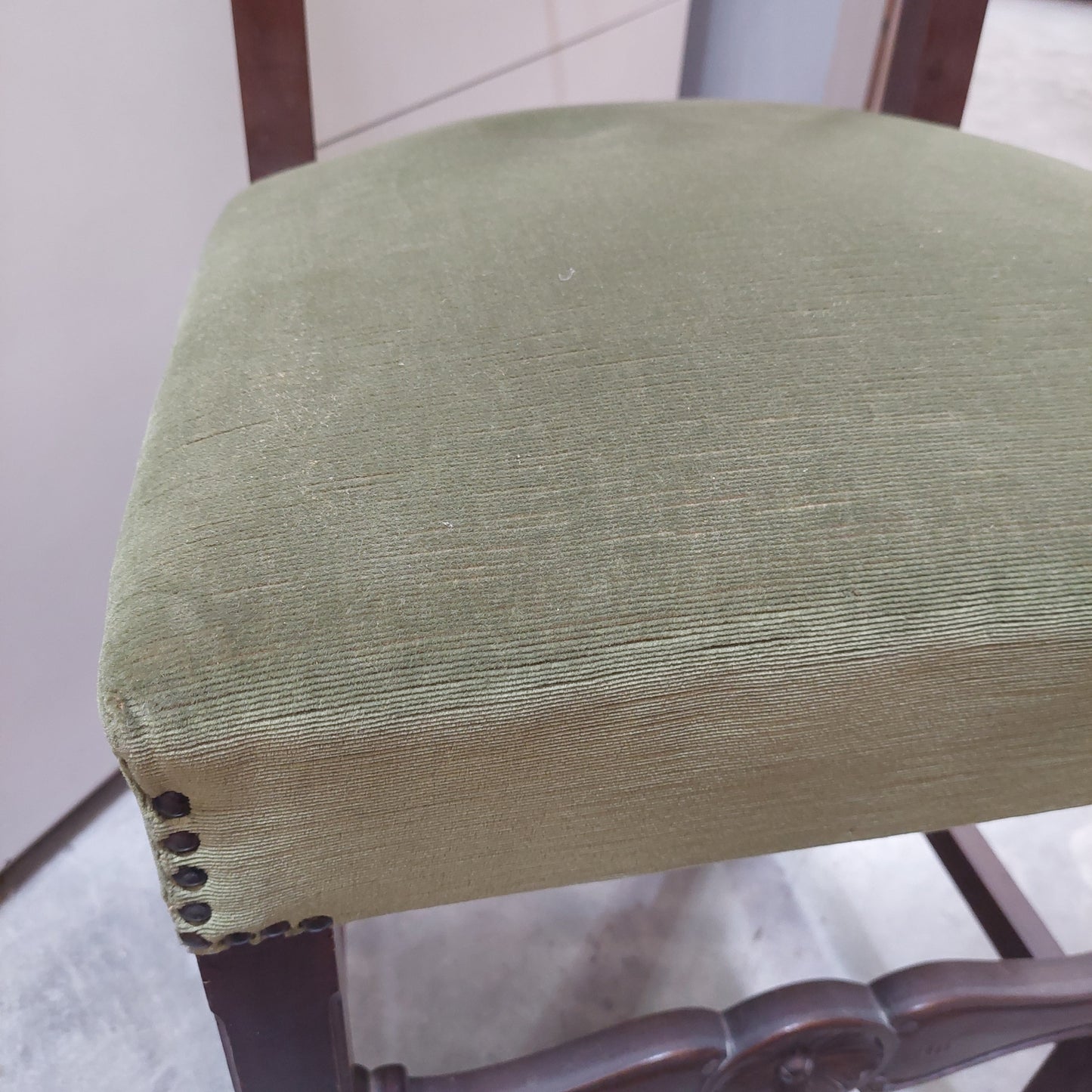 Sedia Mogano Velluto Verde
