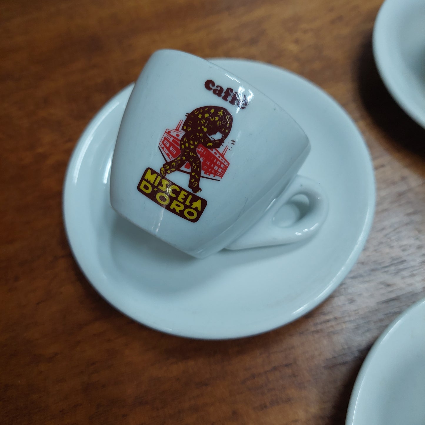 Set/4 Tazzine Caffè Miscela D'oro Ceramica Vintage