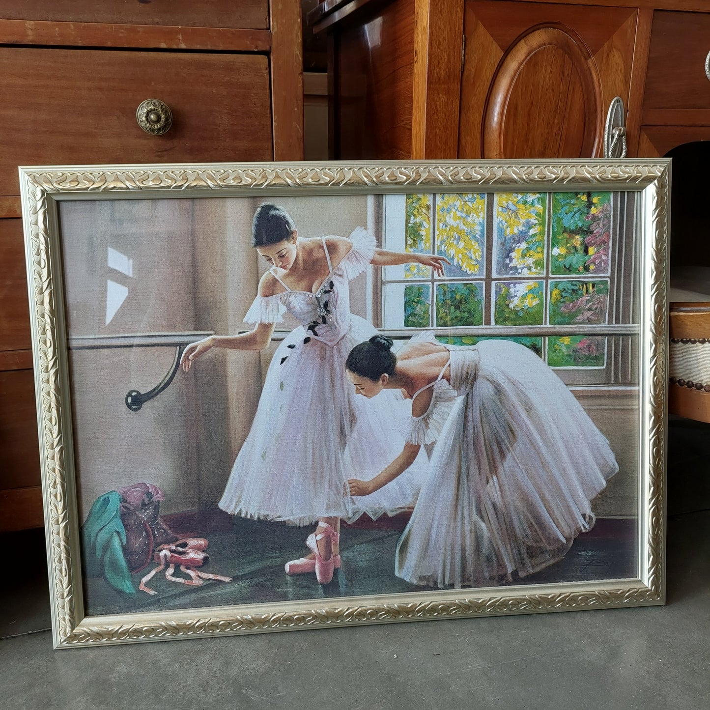 Quadro Stampa Ballerine Cornice Argentata