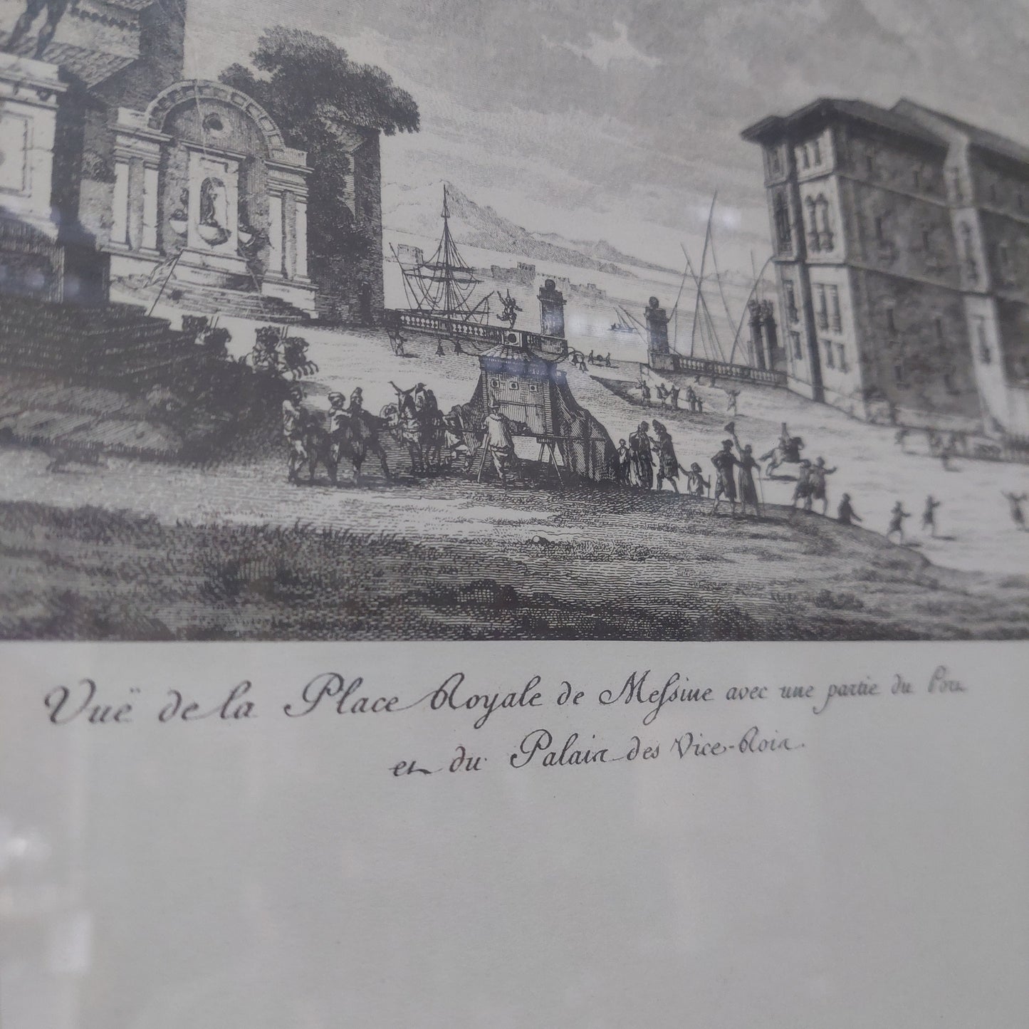 Q/stampa Antica Place Royale De Messine Cm54x39