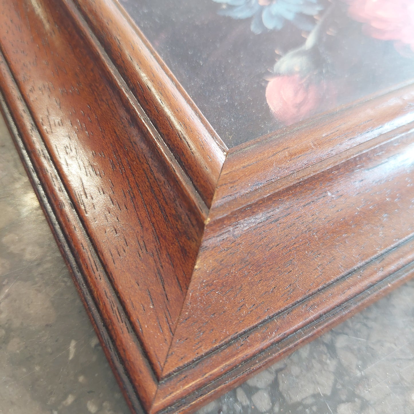 Quadro Stampa Natura Morta Fiori Su Legno Cm48x28