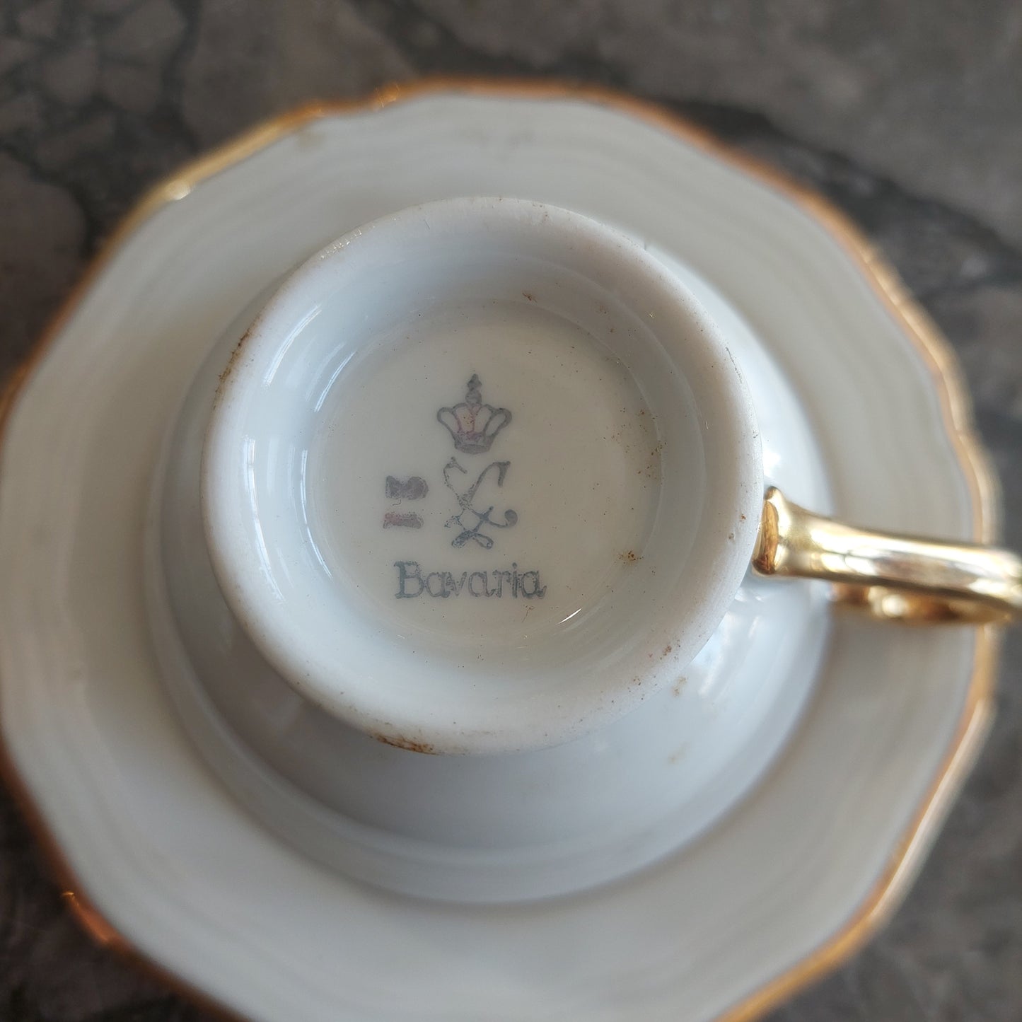 Servizio Caffè Porcellana Bavaria Bordo Oro 6 + 3