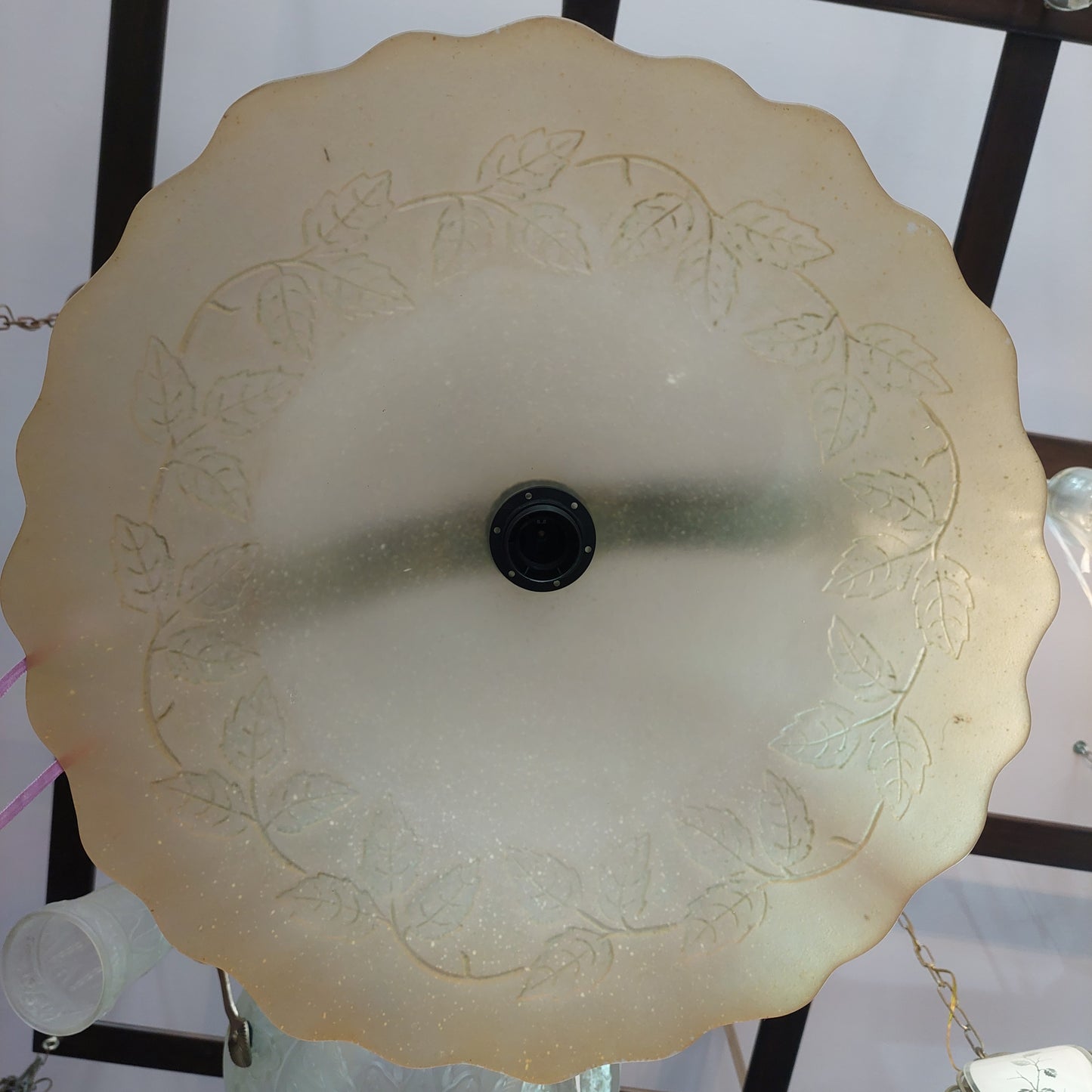 Lampadario Ferro/cupola Vetro 1/l