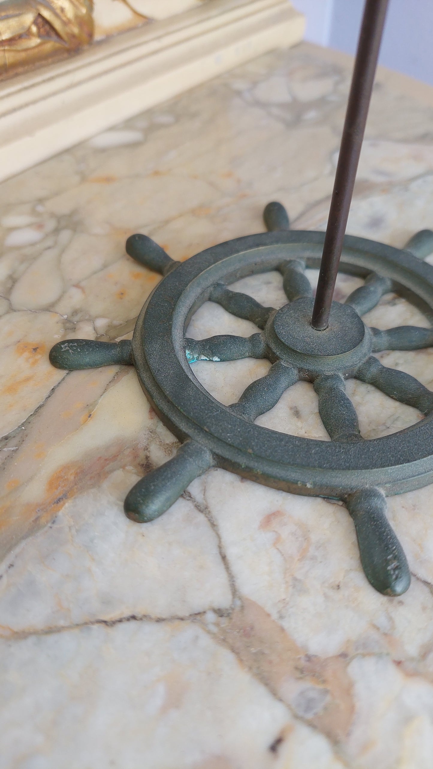 Asta Porta Bandiera Ottone Stile Marinaro H30