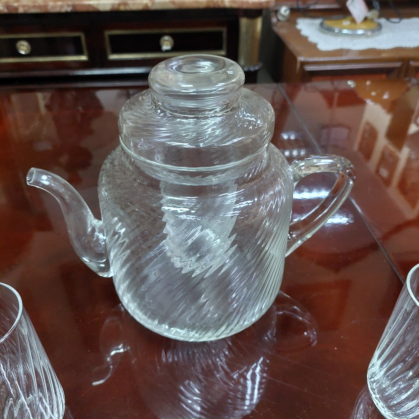 Set/caraffa + 6 Bicchieri Vetro Soffiato Ivv