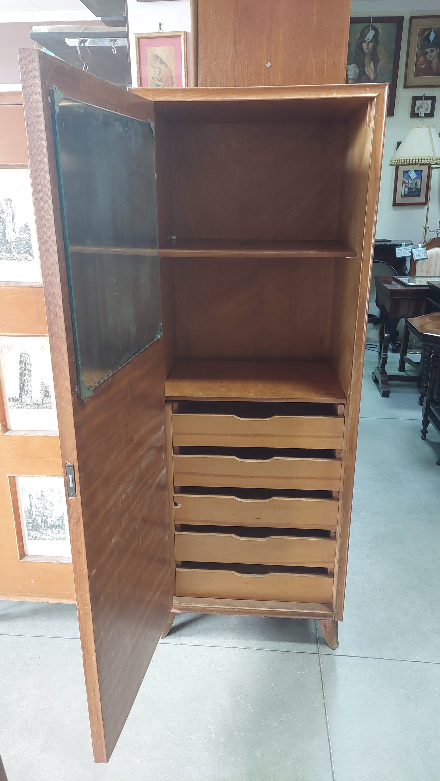 Armadietto Anni 50 Con Litografie