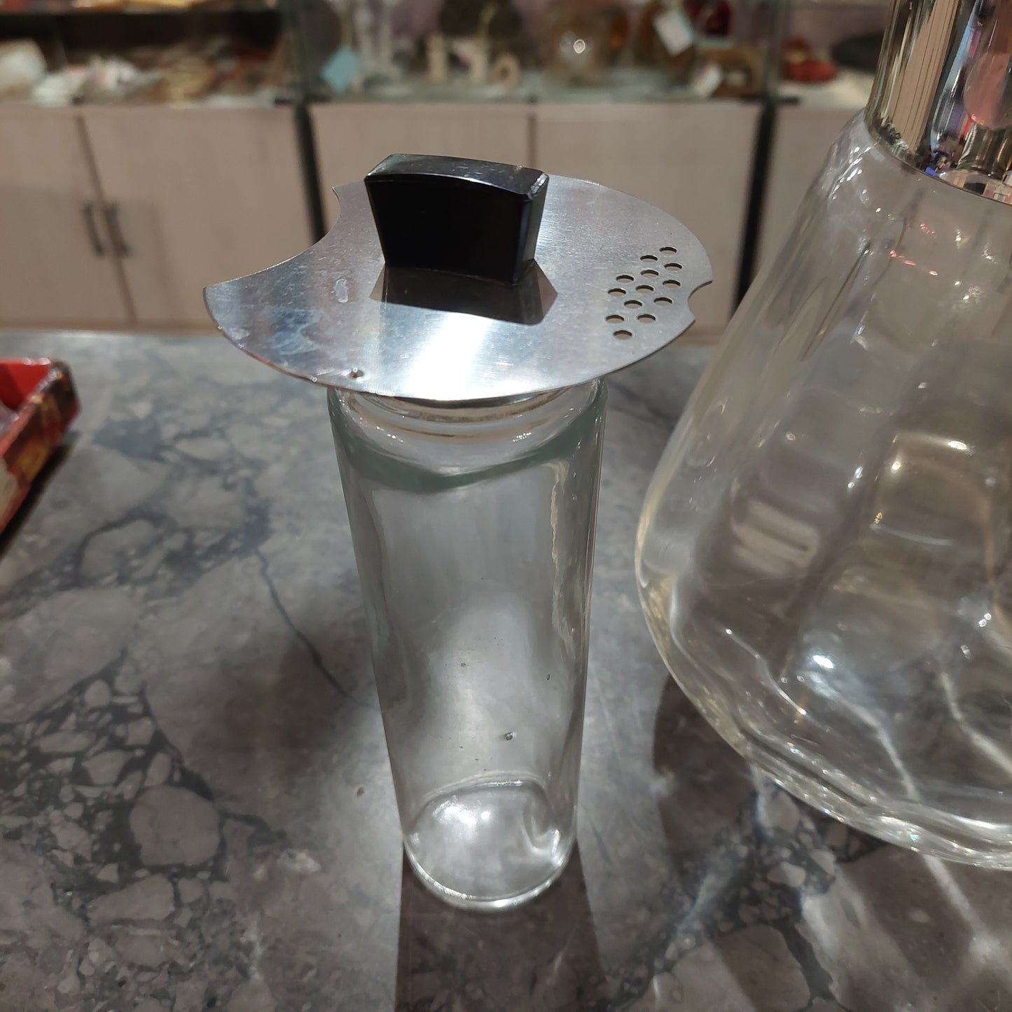 Caraffa Bibite Con Portaghiaccio Cristallo / Silverplated