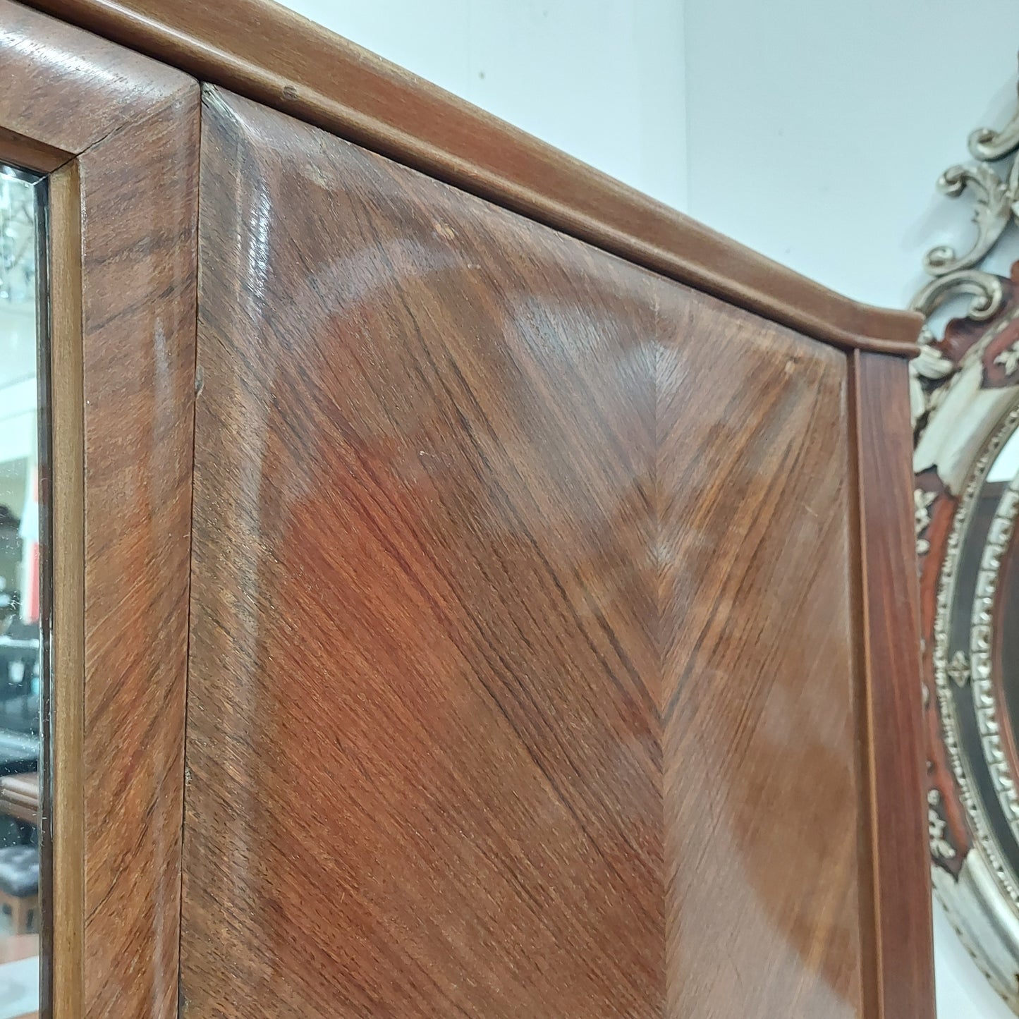 Armadio Mogano Anni '50 5/ante Con Specchi Cm277x62x187h
