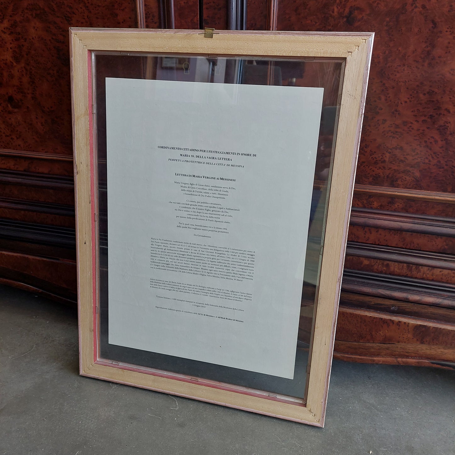 Quadro Stampa Sacra Maria Ss. Della Sacra Lettera
