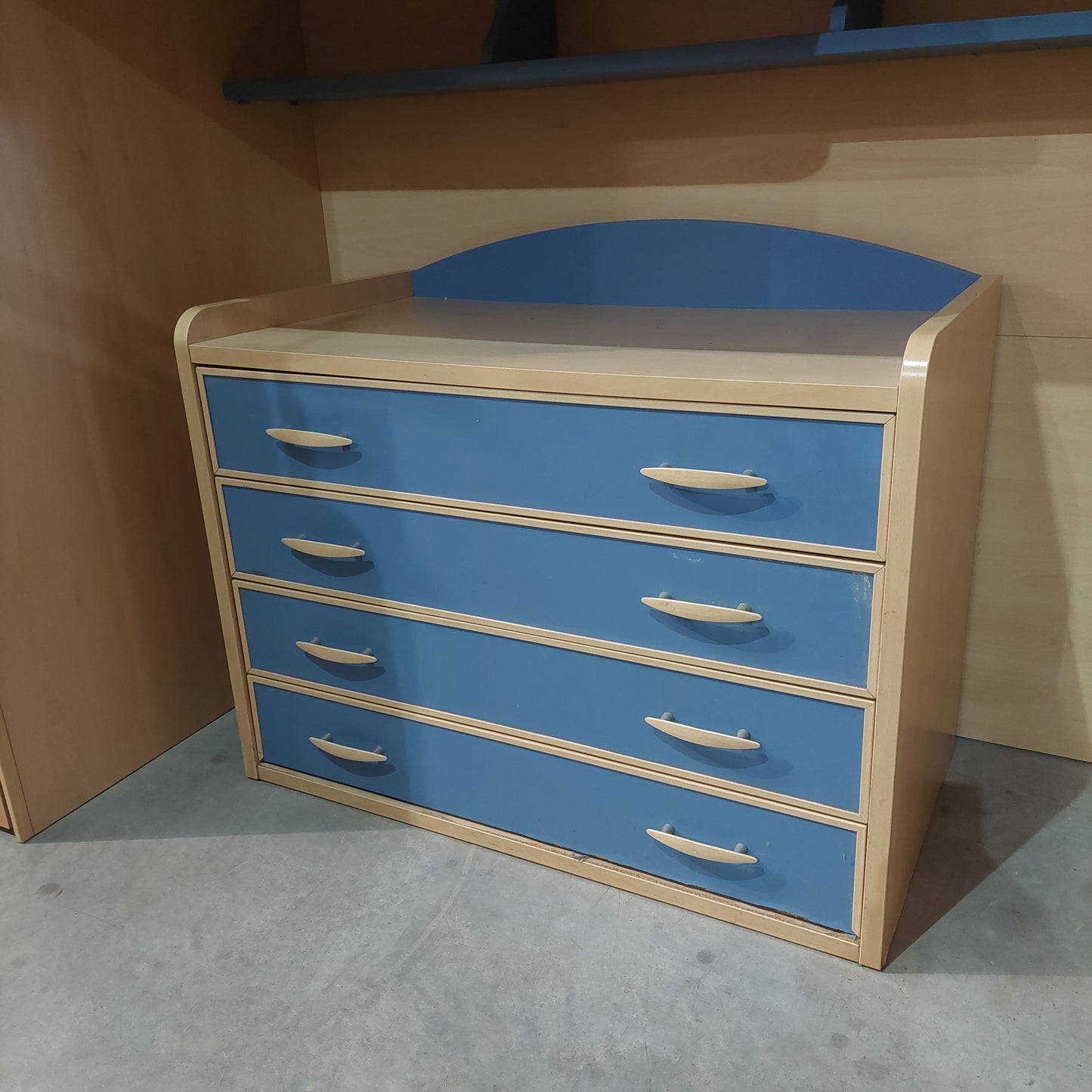 Cassettiera Blu "moretti" 4/cassetti Cm100x56x83h