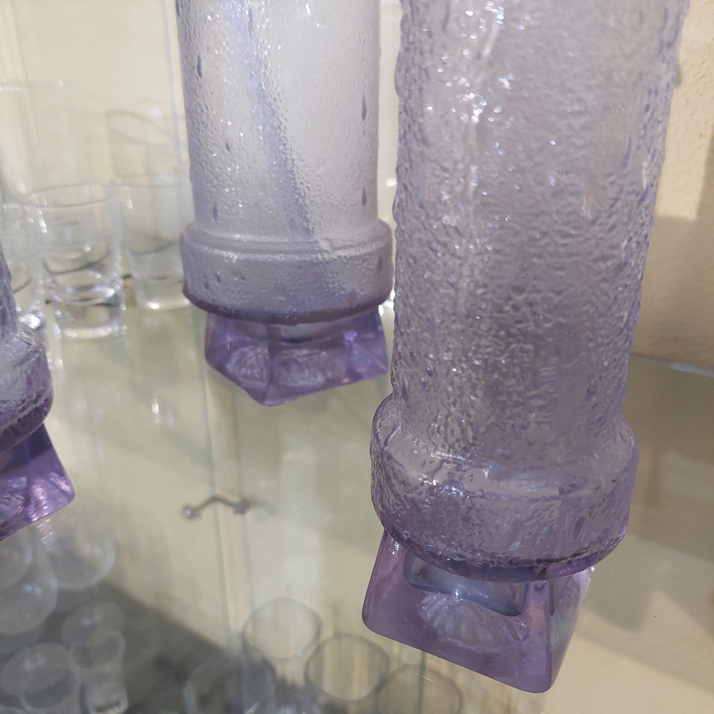 Set/5 Bicchieri Bibita + Caraffa Vetro Viola