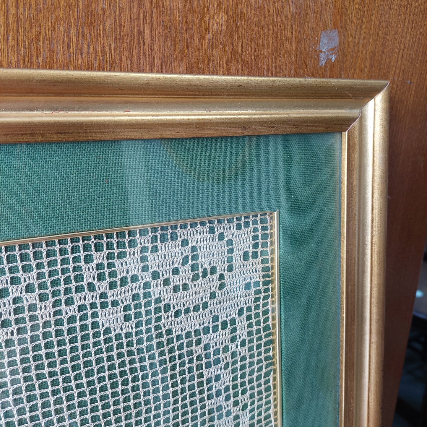 Quadro Rondini Uncinetto Cornice Dorata