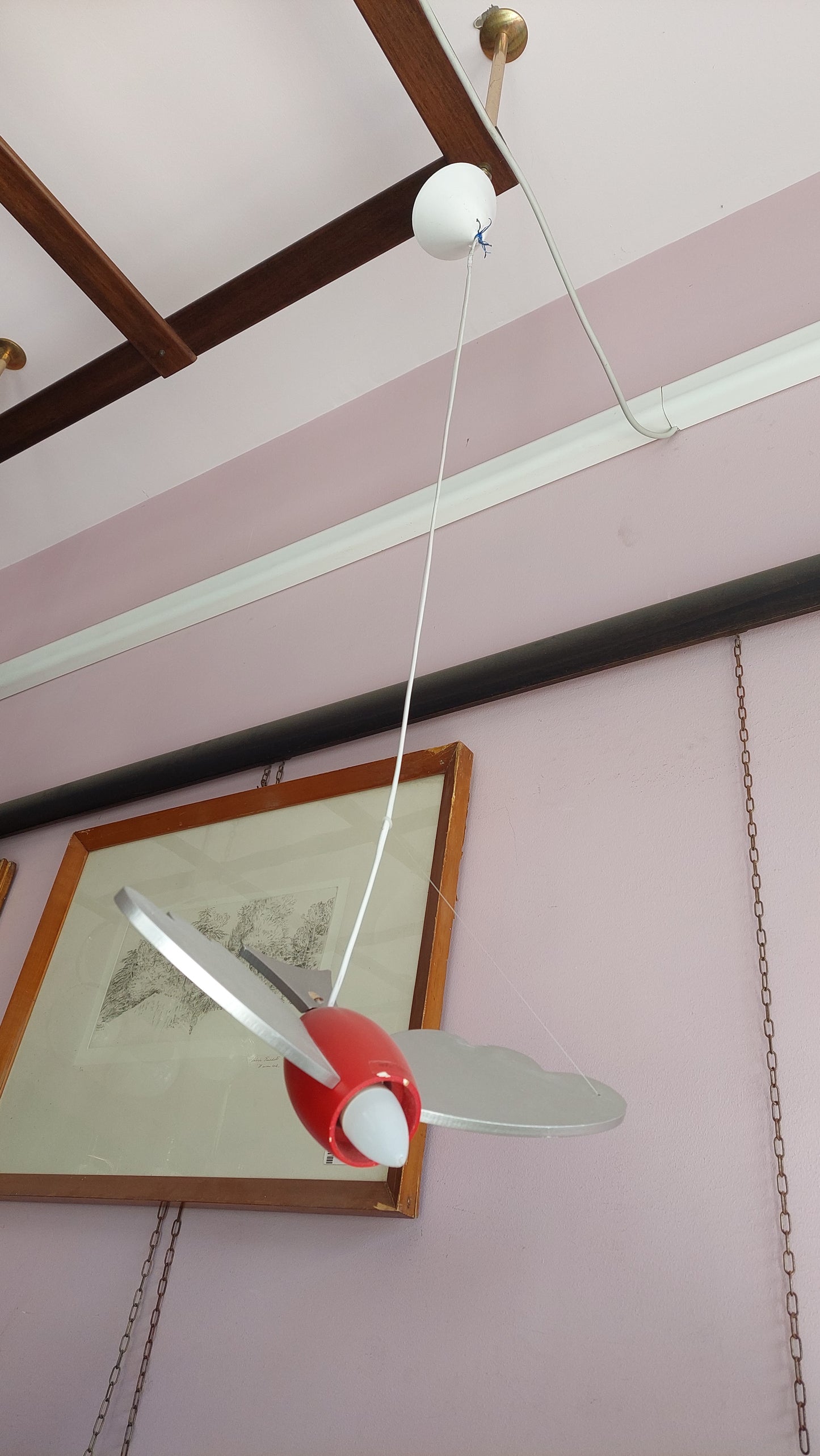 Lampadario Rodine Legno 1/luce