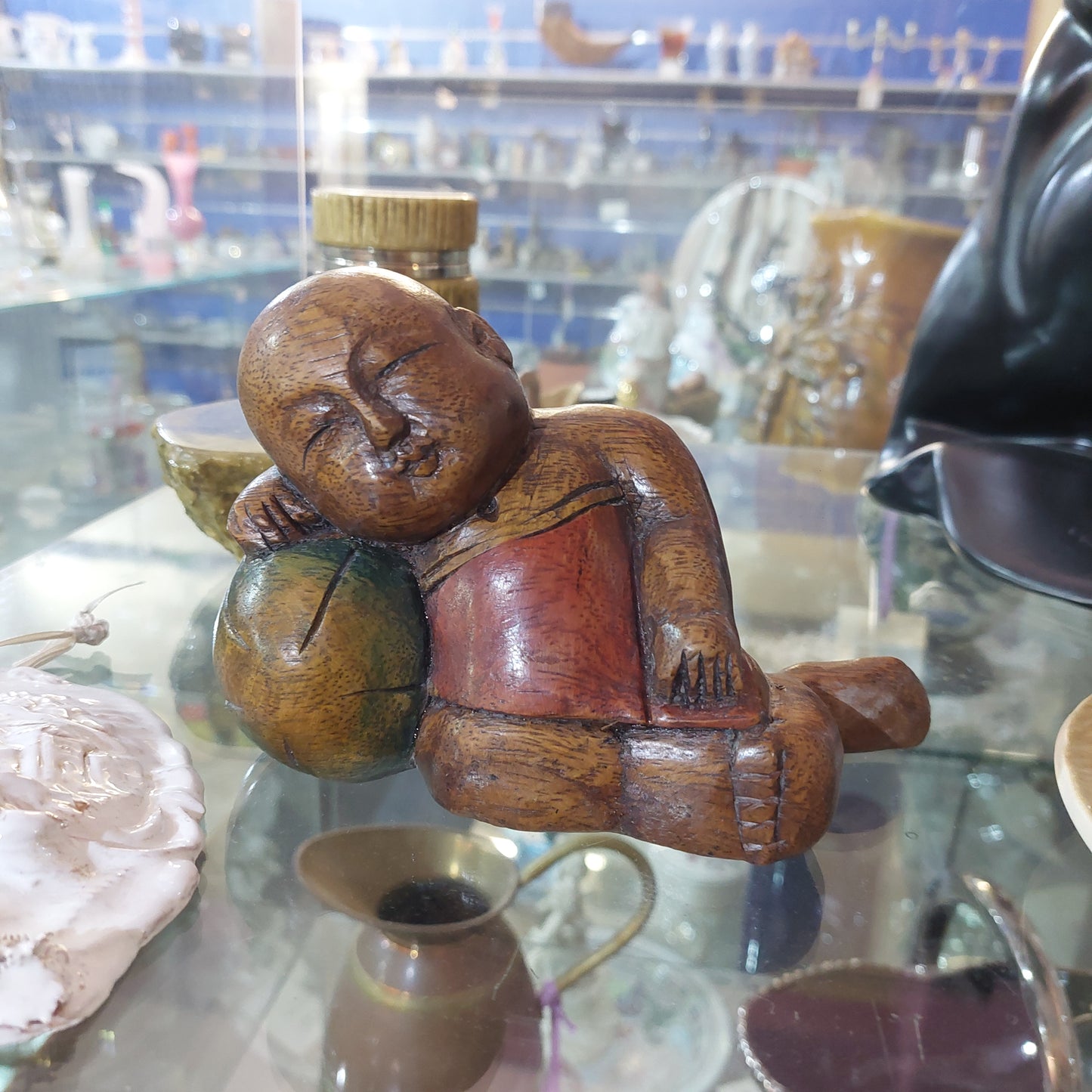 Soprammobile Statuina Etnica In Legno