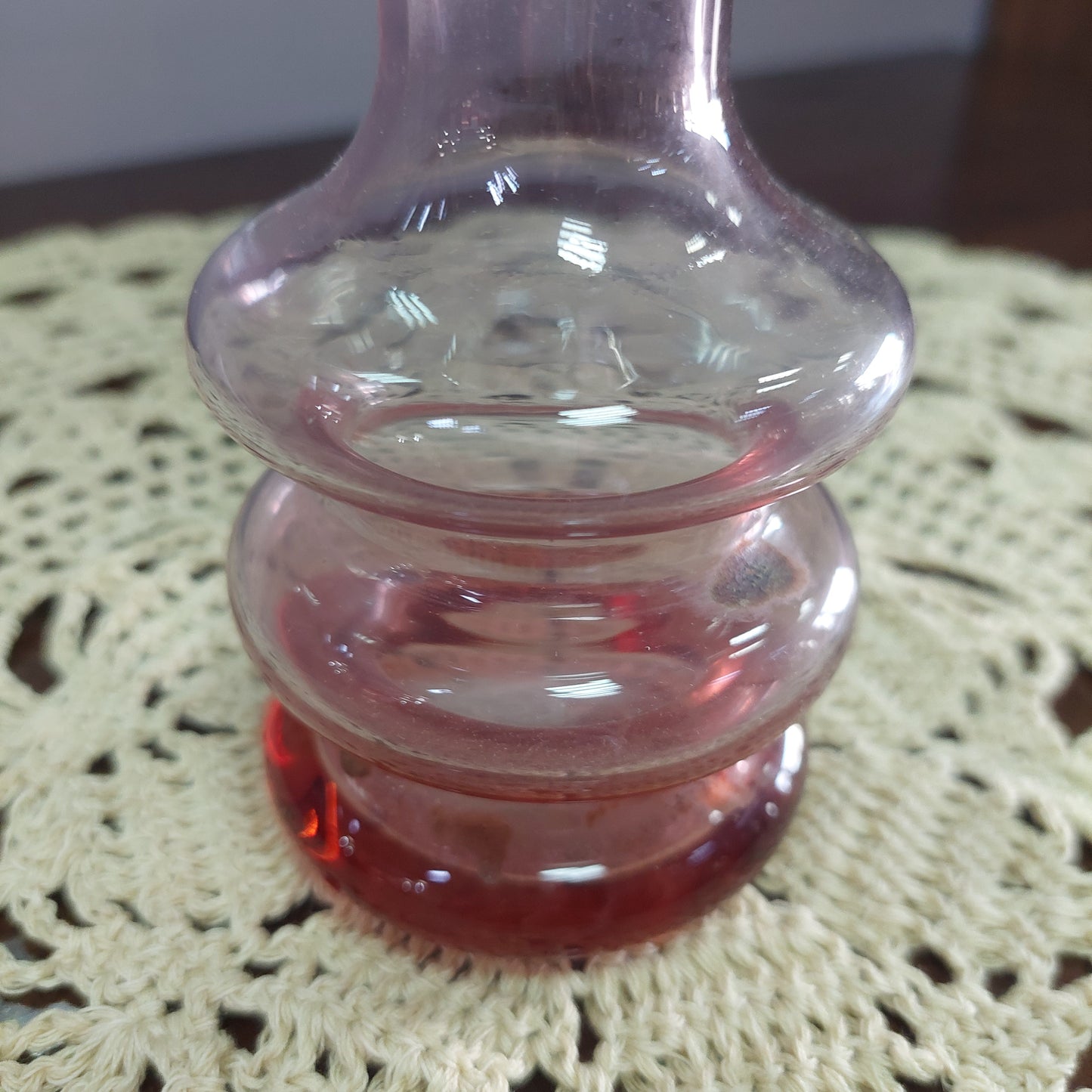 Vasetto Vetro Rosa Vintage